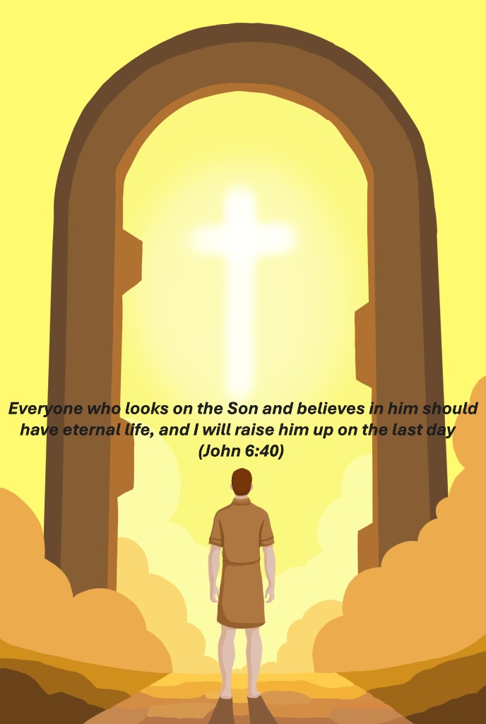 Drawing 5 NEW LIFE verse centered italicized